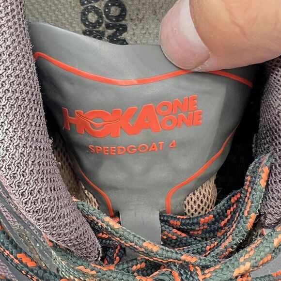 Hoka One One Speedgoat 4 Vibram Gray Black Men's Size 7  2E Trail Running Shoes - Picture 11 of 12